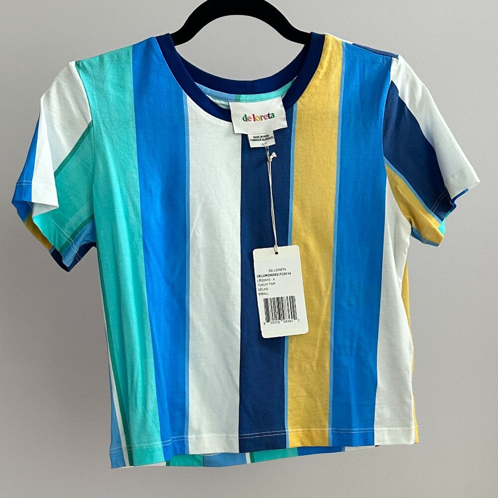 DE LORETA Tusuy Top - Velas Print - Small NWT